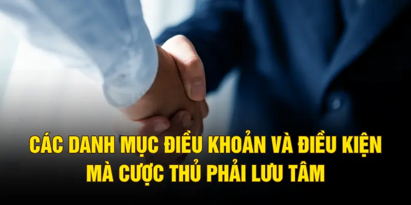 Các danh mục điều khoản và điều kiện mà cược thủ phải lưu tâm